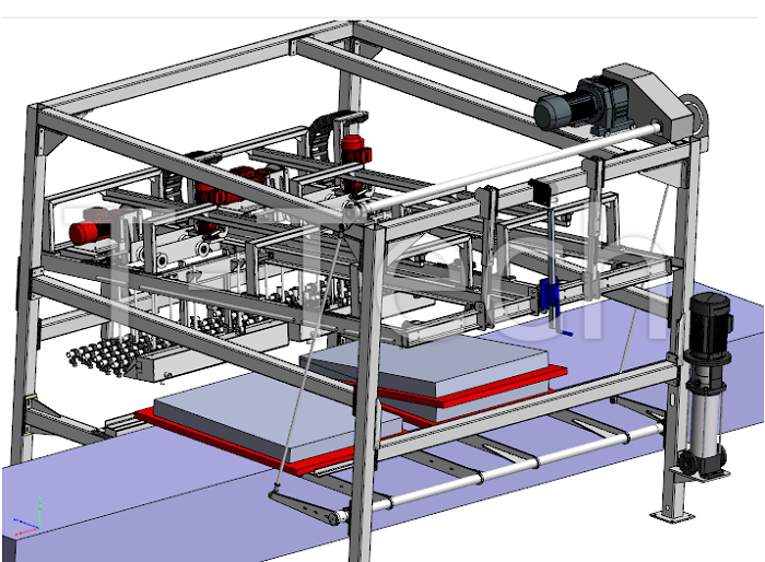 urządzenie do mycia prefabrykatów betonowych - szkic